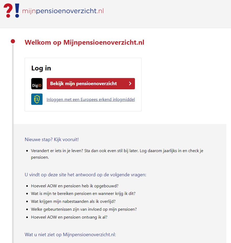 Aanleveren Mijnpensioenoverzicht.nl - Vermeulen Hypotheken